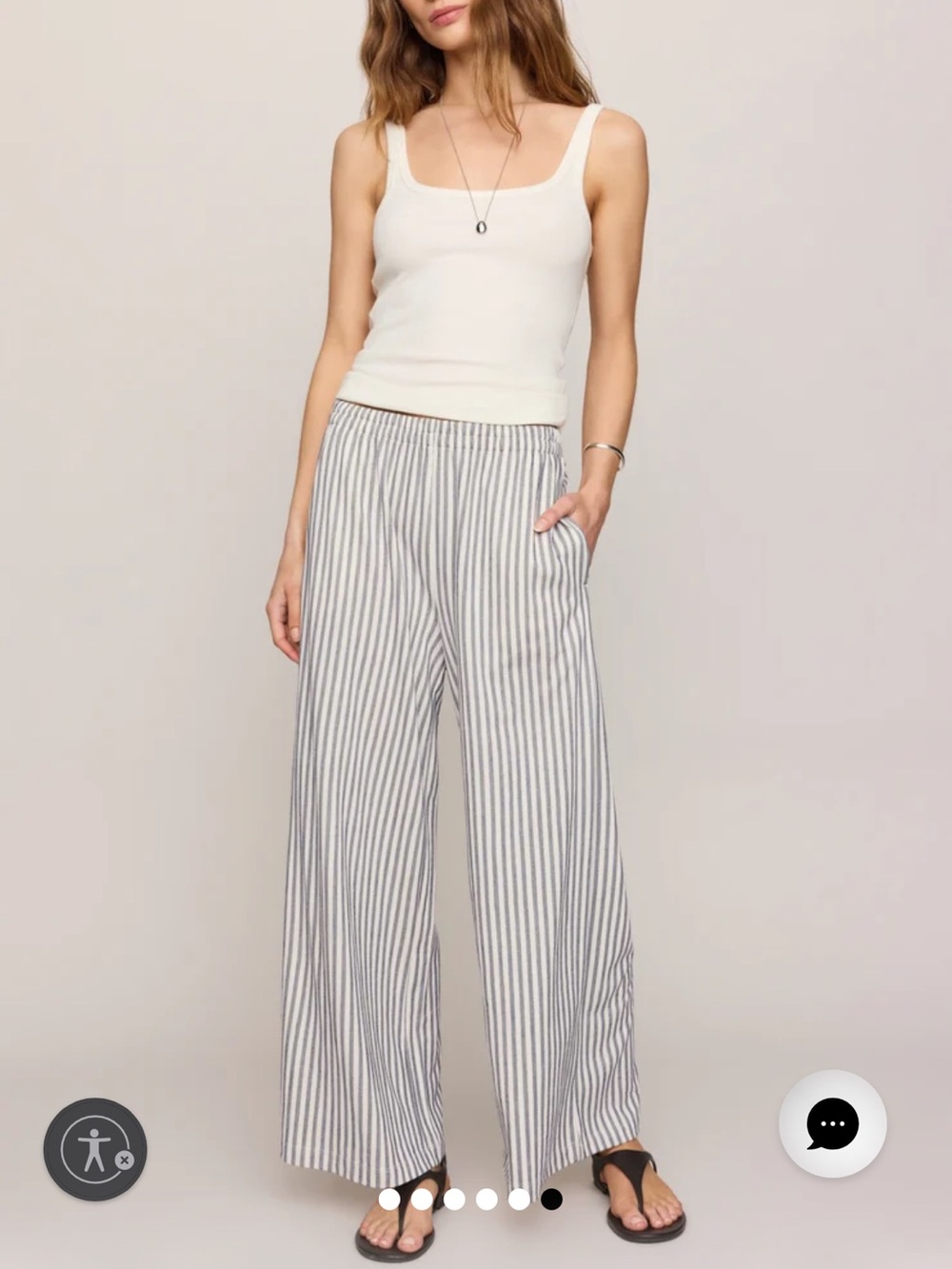 Z Supply Scout Knit Striped Pants Eclipse Size M